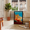 timeless charm Atlantic City vintage travel poster bold blue black hues stunning wall art thoughtful gift space sizes A4 cm A0