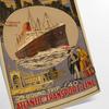 allure Atlantic transport vintage poster black gray tones wall art essence classic boat travel gift touch elegance space sizes A4 cm A0