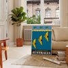 charm Australia vintage travel poster vibrant yellow bold black hues wall art lovers unique gift high quality craftsmanship sizes A4 cm A0