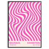 space Bauhaus poster vintage style artwork striking blend brown pink hues unique wall art perfect gift lover unframed options best decor needs