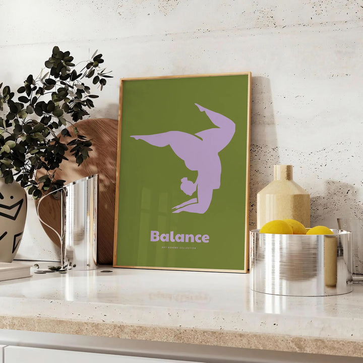 Balance Yoga Wall Art Travel Poster High Quality Frame Premium Print Home Decor Color