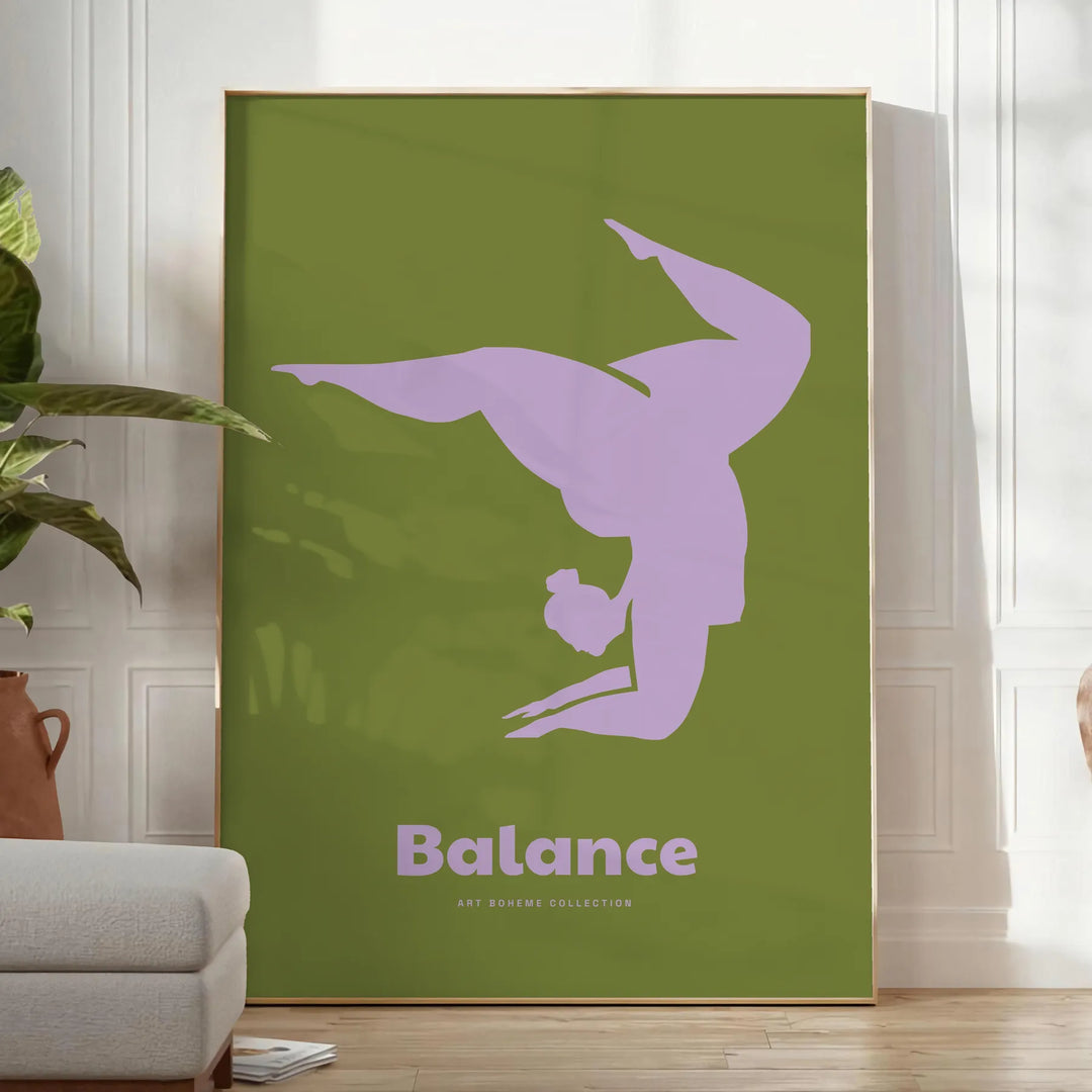 Balance Yoga Wall Art Travel Poster High Quality Frame Premium Print Home Decor Color