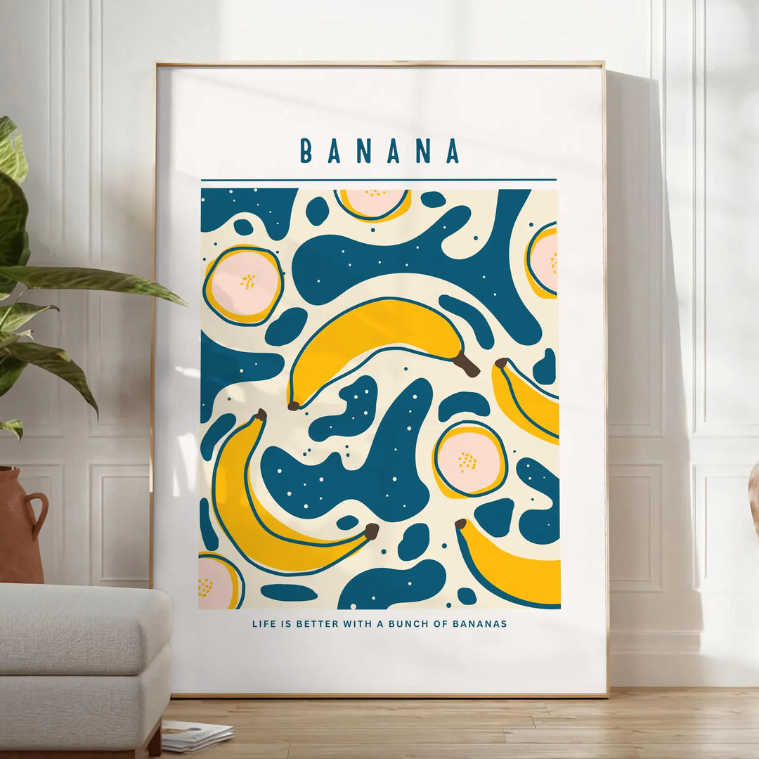 Banana Kitchen Art Travel Poster High Quality Frame Premium Print Home Decor Color