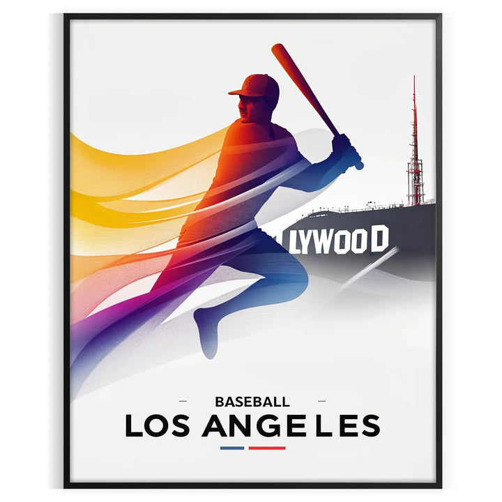 Baseball Los Angeles Poster Travel Poster High Quality Frame Premium Print Home Decor Color