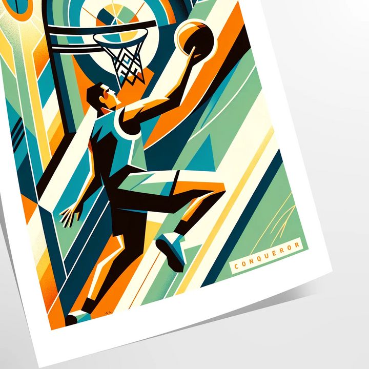 Basketball Poster Travel Poster High Quality Frame Premium Print Home Decor Color