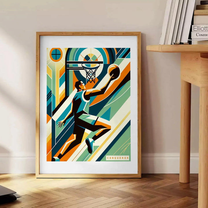 Basketball Poster Travel Poster High Quality Frame Premium Print Home Decor Color