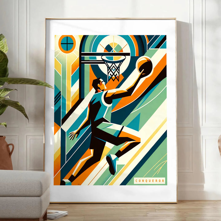 Basketball Poster Travel Poster High Quality Frame Premium Print Home Decor Color