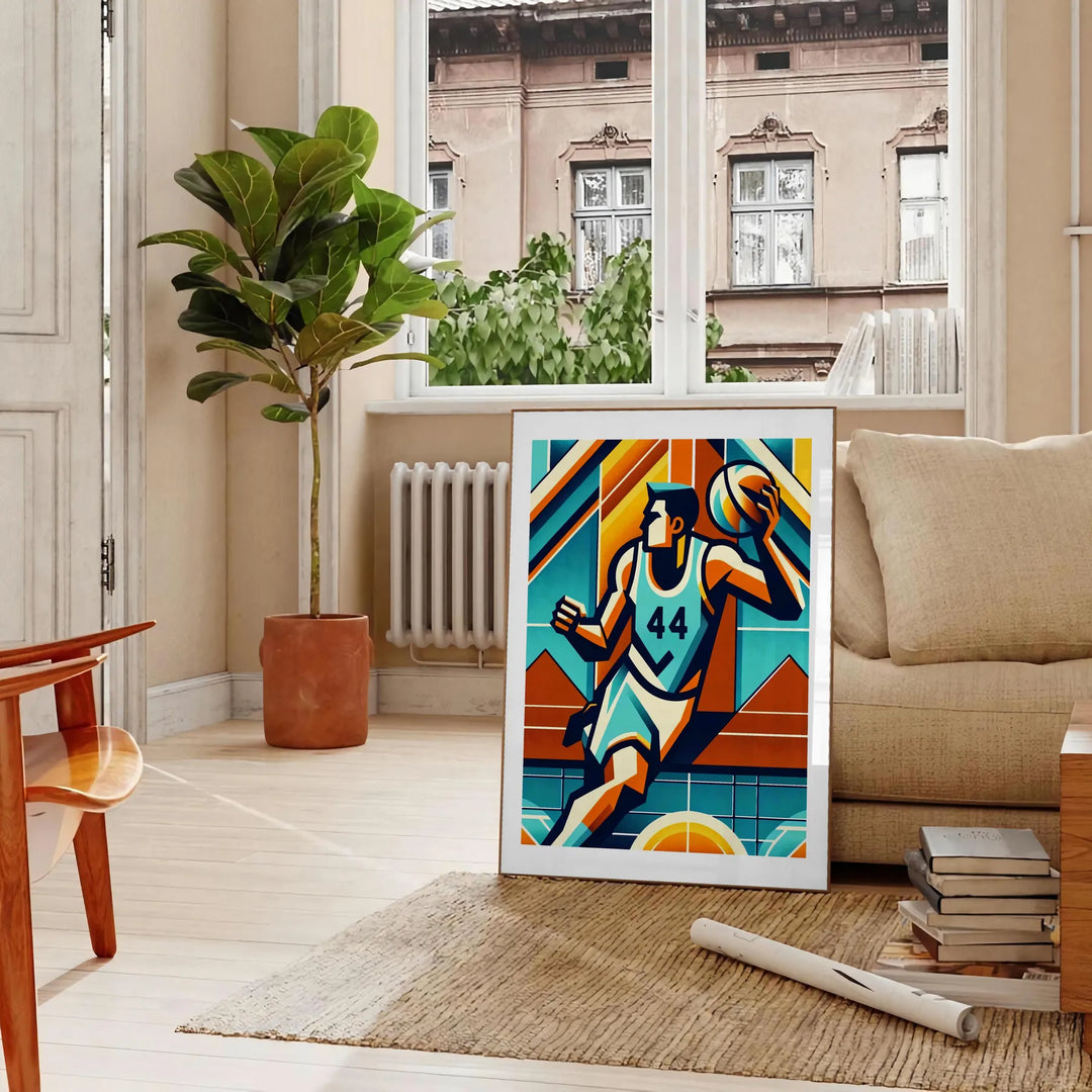 Basketball Print Travel Poster High Quality Frame Premium Print Home Decor Color