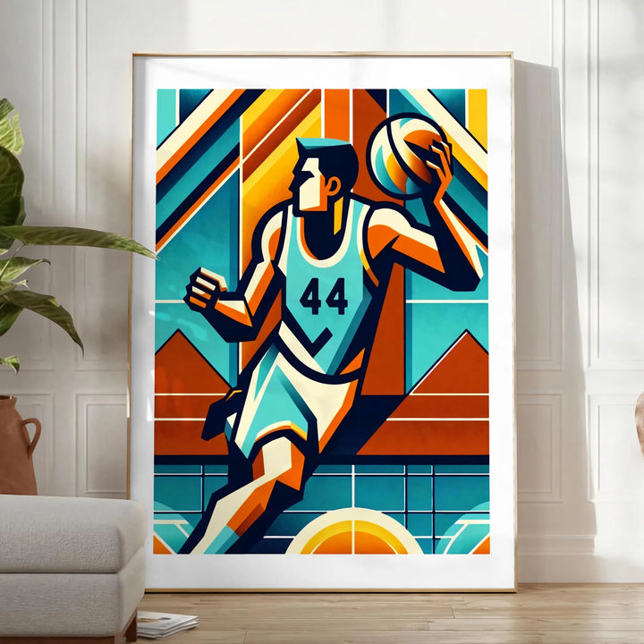 Basketball Print Travel Poster High Quality Frame Premium Print Home Decor Color