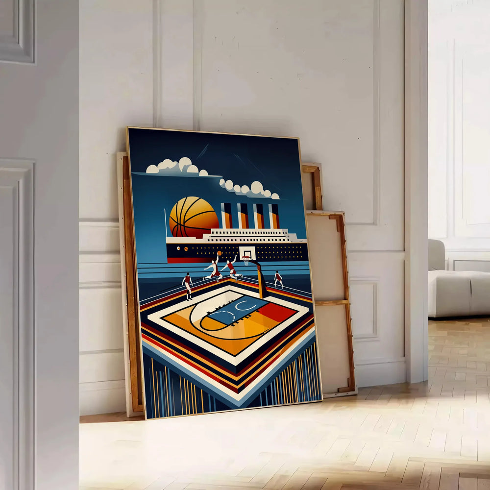 Basketball Titanic Poster Travel Poster High Quality Frame Premium Print Home Decor Color