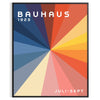 élégance mouvement Bauhaus affiche vibrante teintes jaune orange intérieur cadeau œuvre art moderne un incontournable disponible A4 cm A0