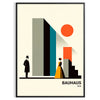 space Bauhaus wall art poster striking blend human artistry vibrant orange white unique gift own decor dimensions A4 cm A0