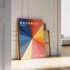 élégance mouvement Bauhaus affiche vibrante teintes jaune orange intérieur cadeau œuvre art moderne un incontournable disponible A4 cm A0