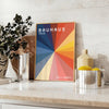 élégance mouvement Bauhaus affiche vibrante teintes jaune orange intérieur cadeau œuvre art moderne un incontournable disponible A4 cm A0