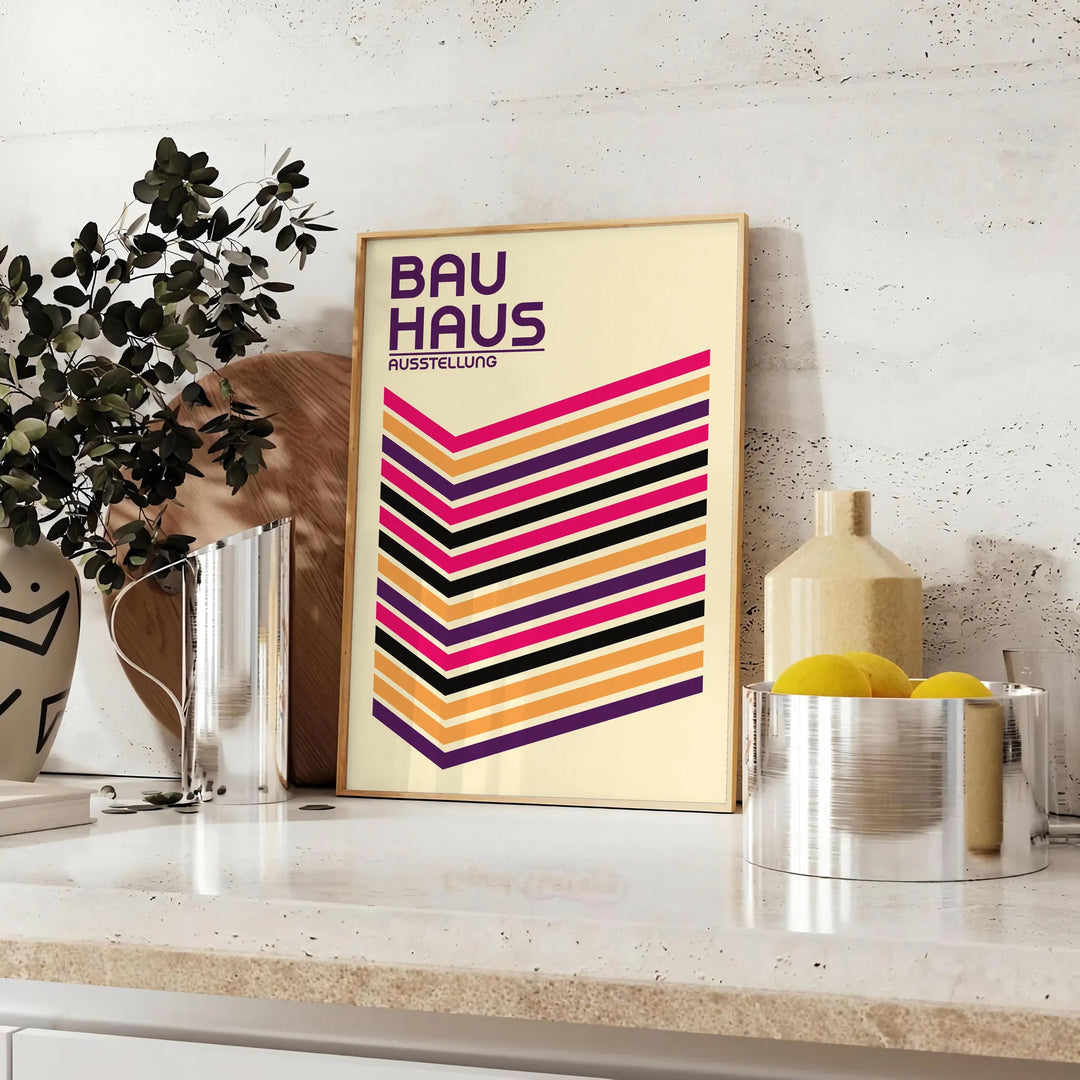 Bauhauss Art Print Travel Poster High Quality Frame Premium Print Home Decor Color