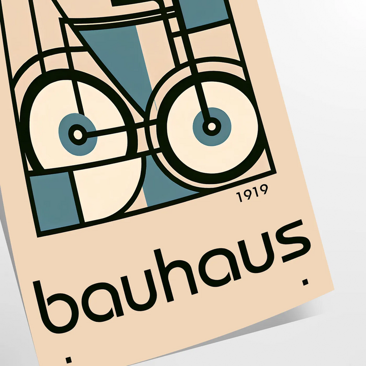 Bauhauss Bicycle Wall Art Travel Poster High Quality Frame Premium Print Home Decor Color