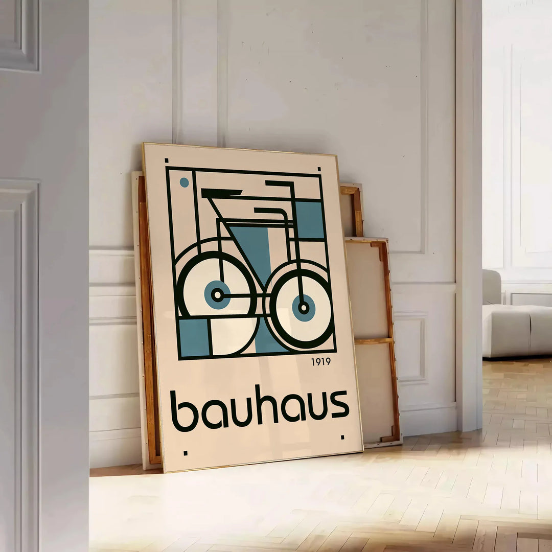 Bauhauss Bicycle Wall Art Travel Poster High Quality Frame Premium Print Home Decor Color