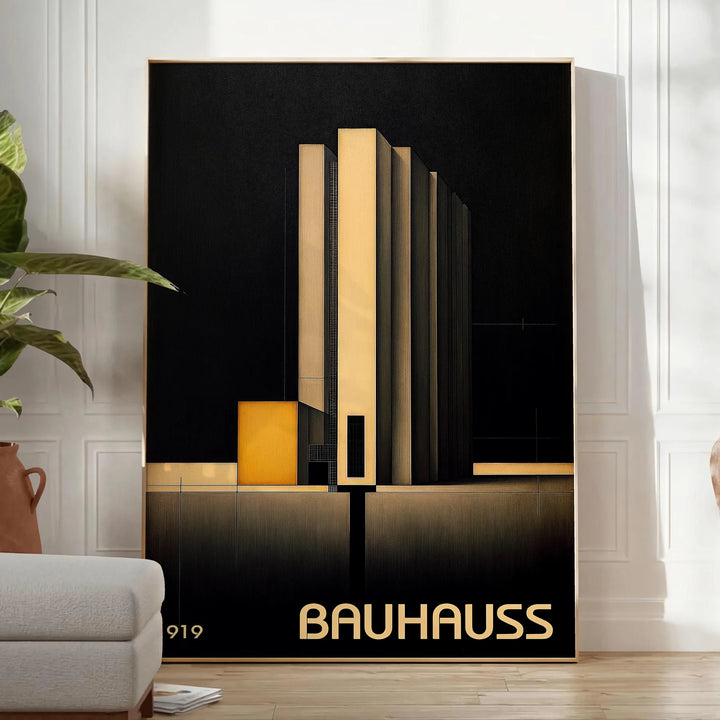 Bauhauss Dark Wall Art Travel Poster High Quality Frame Premium Print Home Decor Color