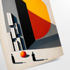 space captivating Bauhaus art print striking human design bold orange black modern poster perfect lover touch sophistication wall collection sizes A4 cm A0
