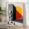 space captivating Bauhaus art print striking human design bold orange black modern poster perfect lover touch sophistication wall collection sizes A4 cm A0