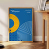 Affiche design intemporel Bauhaus 14 gris jaune intérieur un cadeau unique une version cadre espace