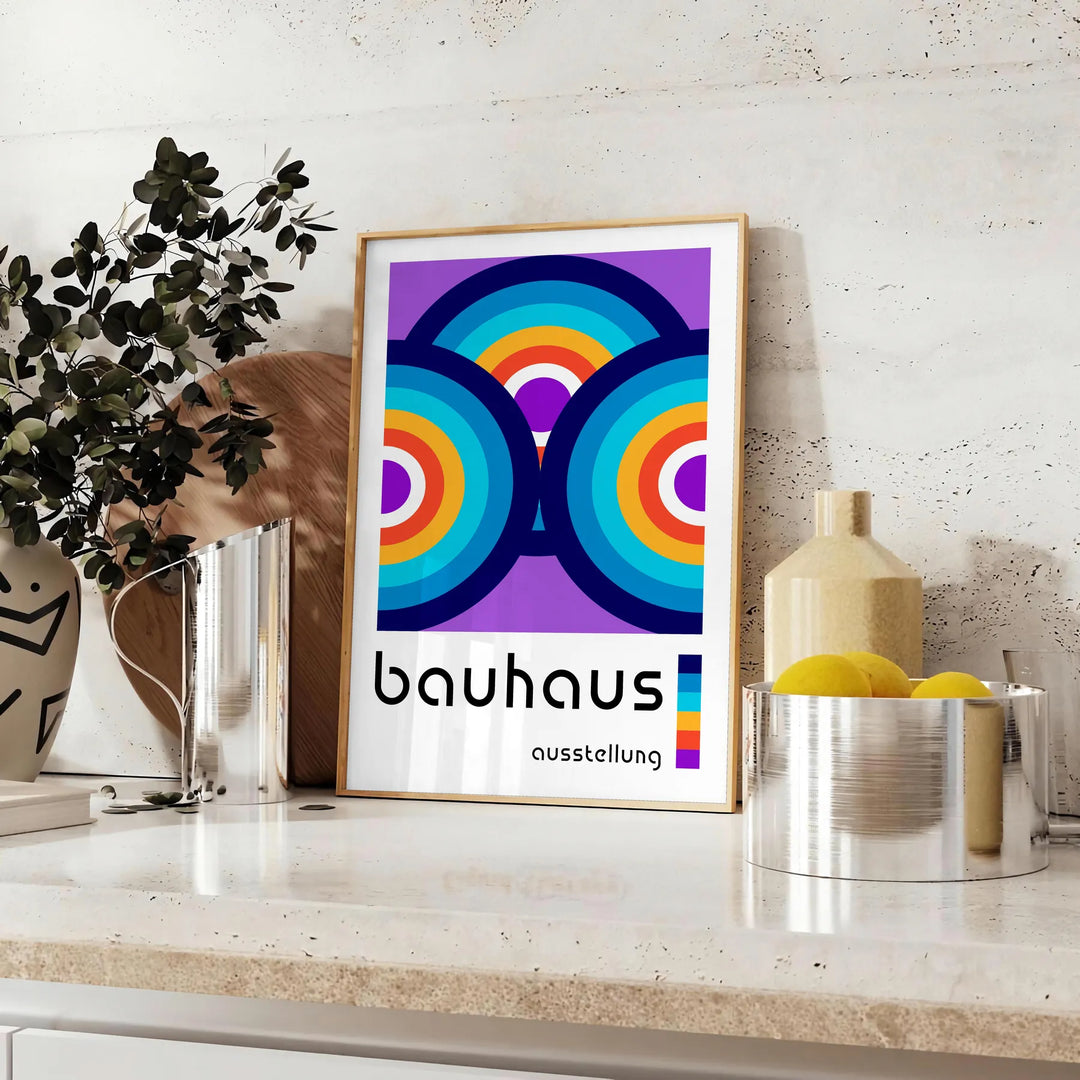 Bauhauss Print Travel Poster High Quality Frame Premium Print Home Decor Color