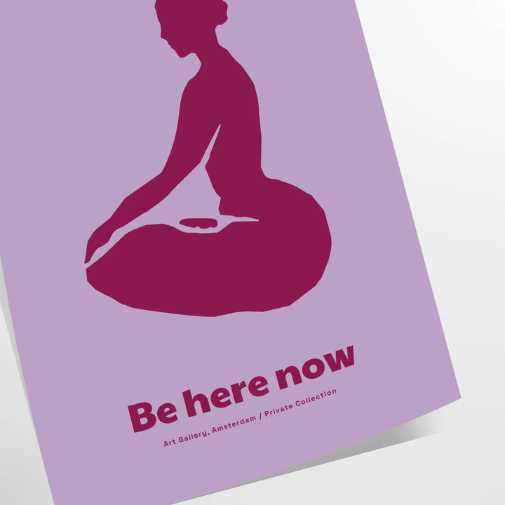 Be Here Now Yoga Art Travel Poster High Quality Frame Premium Print Home Decor Color