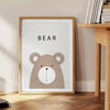 captivating beauty nature Bear Animal Poster serene shades gray brown wall art wildlife enthusiasts artwork inspiring gift space stunning print available