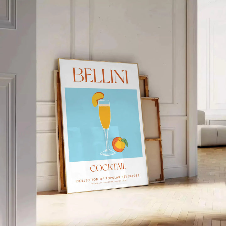 Bellini Cocktail Art Print Travel Poster High Quality Frame Premium Print Home Decor Color