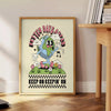 space Better Days Ahead poster groovy art vibrant black green hues eye wall perfect gift occasion unframed version home office