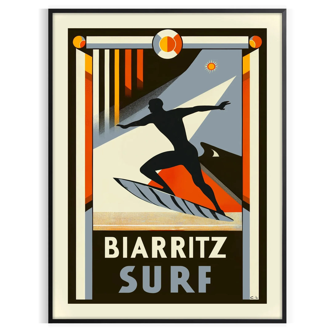 Biarritz Surf Poster 1 Travel Poster High Quality Frame Premium Print Home Decor Color