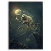 enchanting Bike Elephant poster playful bicycle green gray palette wall art thoughtful gift unique artwork charm space ready decor