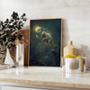 enchanting Bike Elephant poster playful bicycle green gray palette wall art thoughtful gift unique artwork charm space ready decor