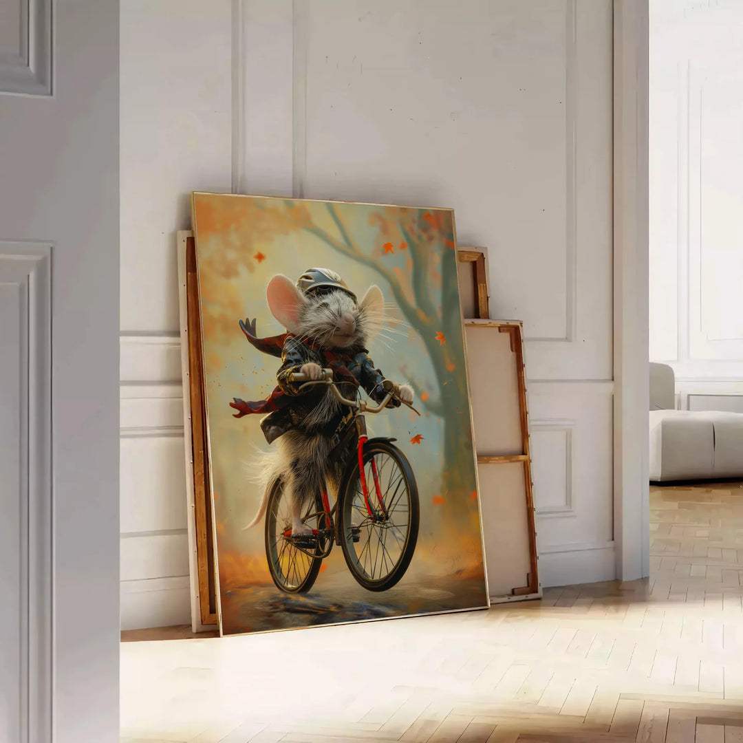 Bike Rat Animal Poster Travel Poster High Quality Frame Premium Print Home Decor Color