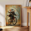 Affiche unique élégance noir orange vibrant vedette un vélo rat espiègle cadeau original une version œuvre art