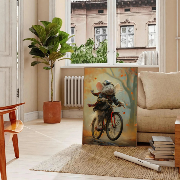 Bike Rat Animal Poster Travel Poster High Quality Frame Premium Print Home Decor Color