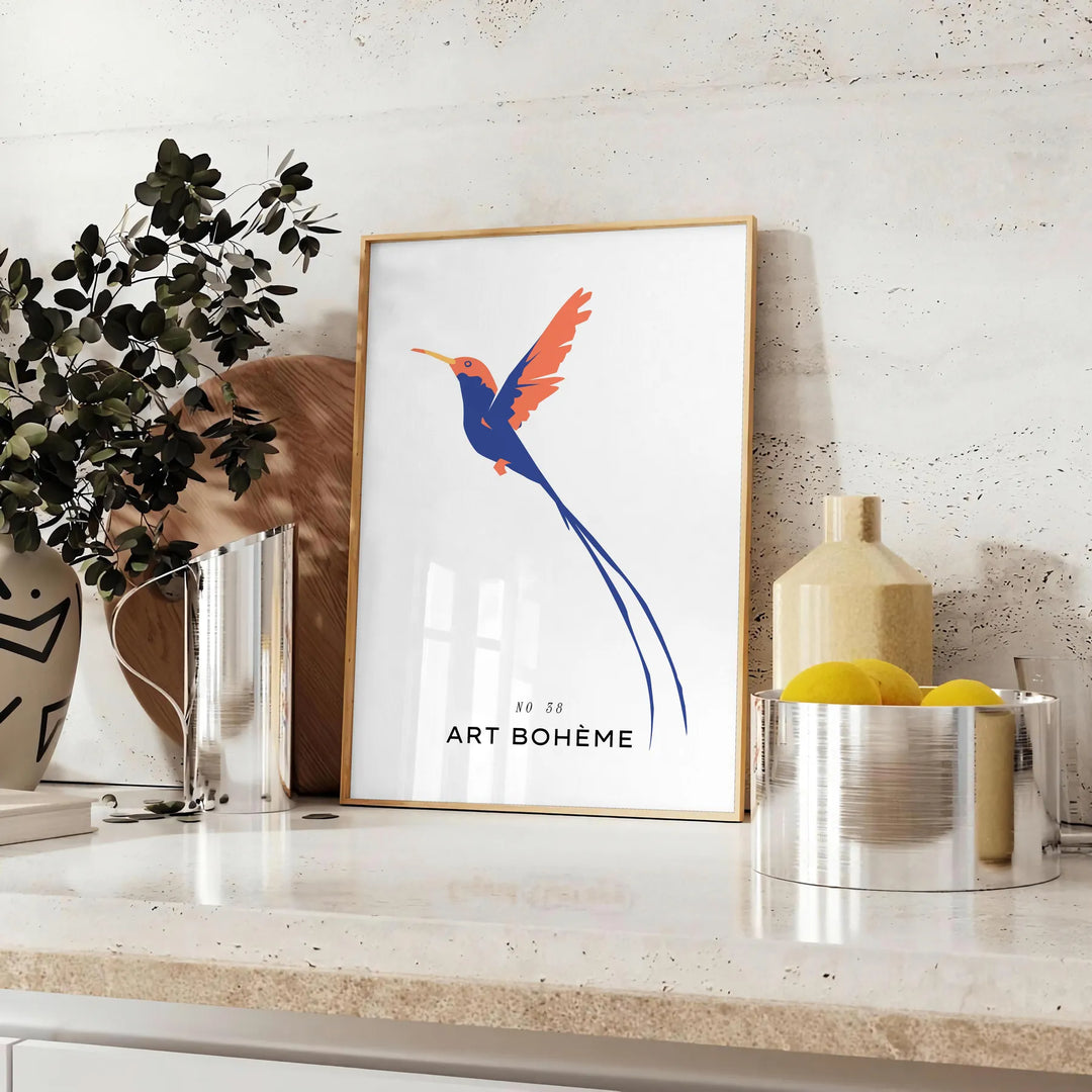 Bird Animal Wall Art Travel Poster High Quality Frame Premium Print Home Decor Color