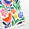 space vibrant bird poster stunning orange blue hues eye wall art perfect gift nature enthusiasts splash color room dimensions A4 cm A0