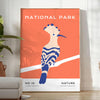 space stunning bird wildlife poster nature beauty vibrant orange blue hues wall art unique gift sizes A4 cm A0 artwork decor today