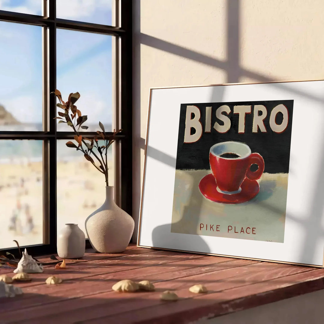 Bistro Kitchen Poster Travel Poster High Quality Frame Premium Print Home Decor Color