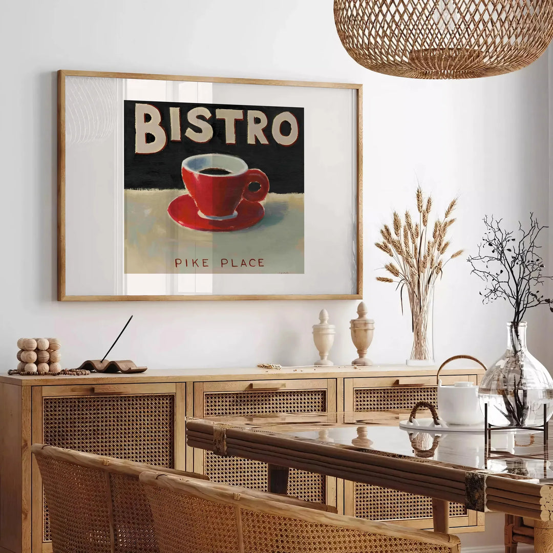 Bistro Kitchen Poster Travel Poster High Quality Frame Premium Print Home Decor Color