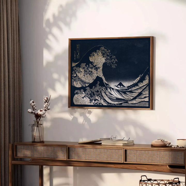 Black Hokusai Japan Wall Art Travel Poster High Quality Frame Premium Print Home Decor Color