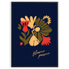 space vibrant flower market poster bold black orange blossoms stunning wall art perfect print decor ideal gift lovers sizes A4 cm A0 walls today
