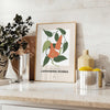 space captivating Flower Market Poster stunning blossom art vibrant orange gray hues wall unique gift artwork elegance charm sizes A4 cm A0