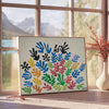 space stunning Flower Market Poster vibrant blossom theme orange blue hues exquisite wall art ideal gift statement piece room sizes A4 cm A0