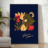 space vibrant flower market poster bold black orange blossoms stunning wall art perfect print decor ideal gift lovers sizes A4 cm A0 walls today
