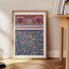 space blossom flower print poster vivid green blue hues stunning piece wall art perfect room thoughtful gift personalized touch