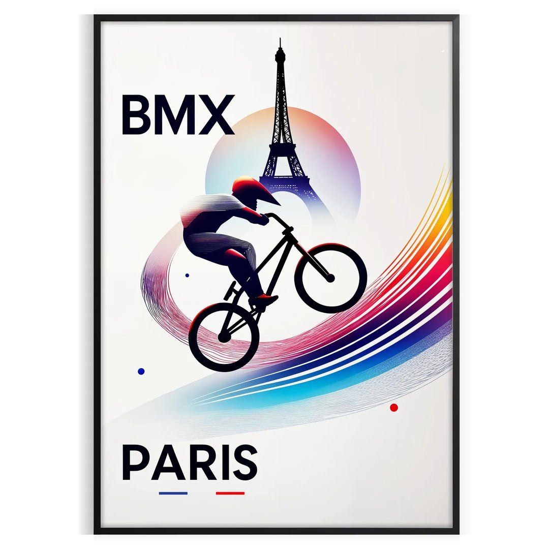 Bmx Paris Poster Travel Poster High Quality Frame Premium Print Home Decor Color