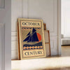 timeless elegance Boat October Century Travel poster black green hues captivating artwork historical journeys life wall art enthusiasts unique gift sizes A4 cm A0