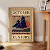 timeless elegance Boat October Century Travel poster black green hues captivating artwork historical journeys life wall art enthusiasts unique gift sizes A4 cm A0